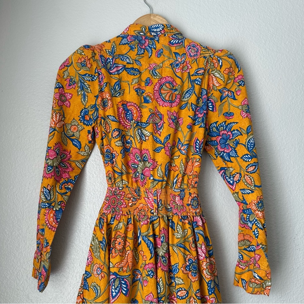 House of Harlow 1960 Cheyna Orange Floral Dress Front Tie open front midi XS - Picture 13 of 16
